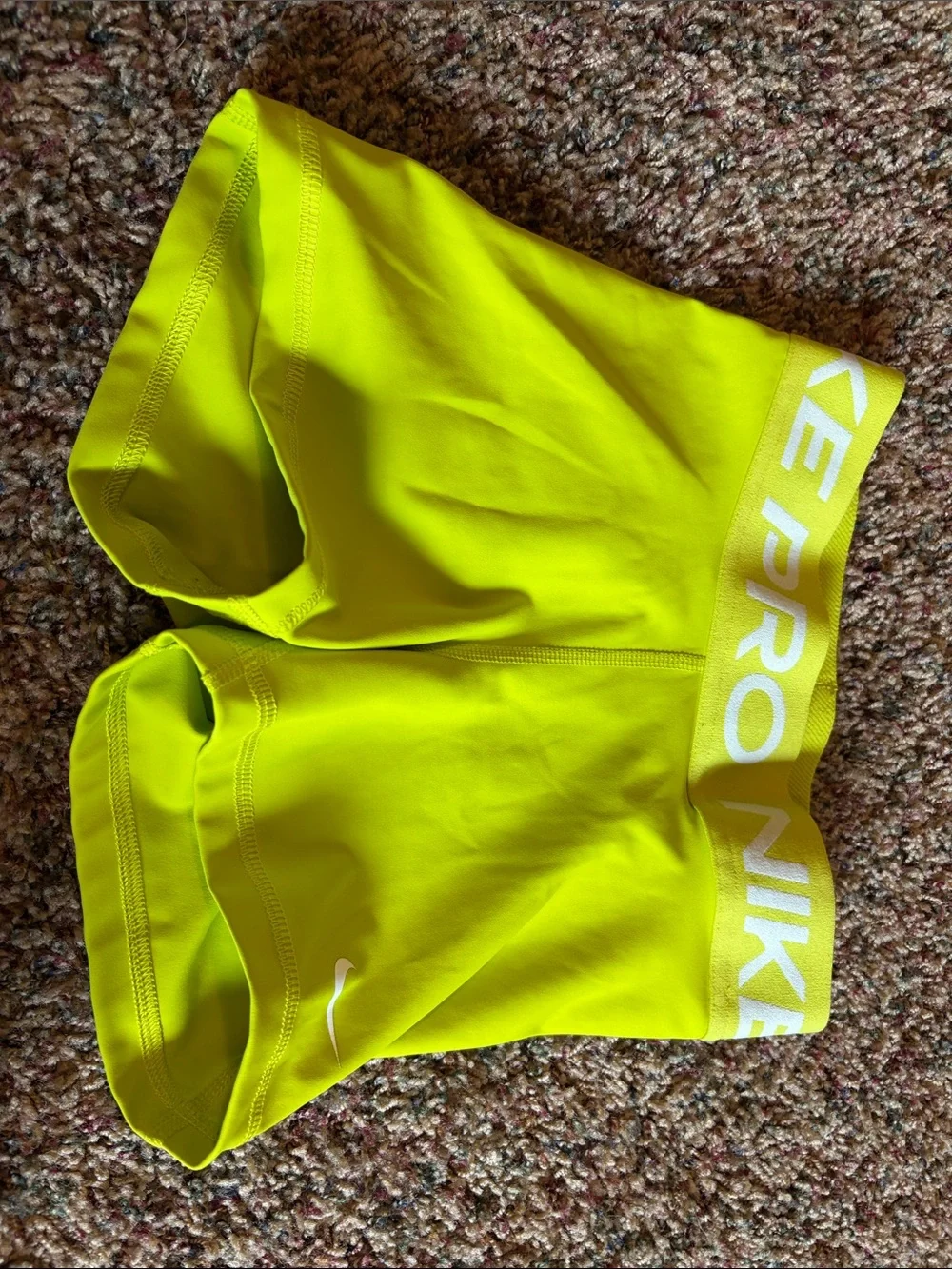 Nike Women's Neon Yellow Athletic Shorts
